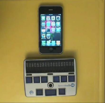 iphone and braille display