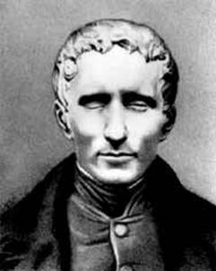 charcoal portrait of Louis Braille