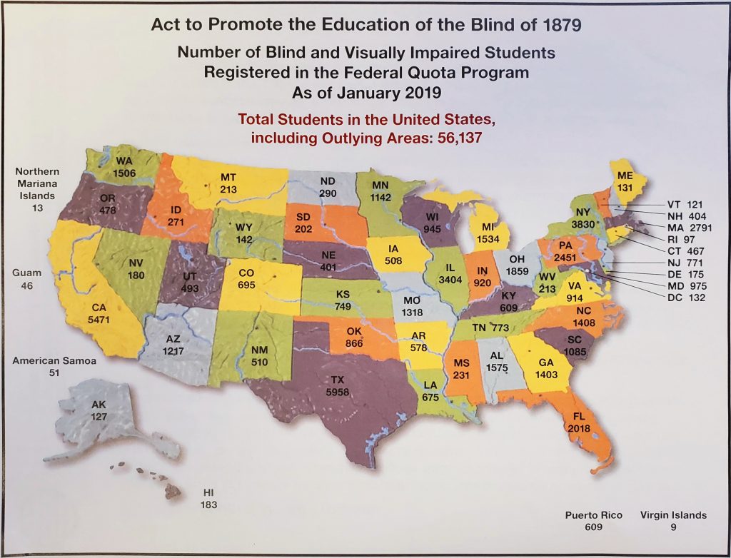Map containing the number of registered students in each state