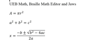 Tricks to learning UEB math in editor