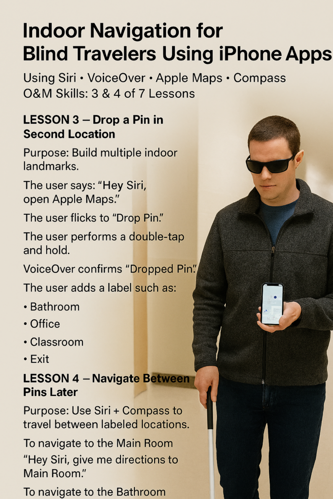 Use Dropped Pins to Navigate Inside Building navigating with cane