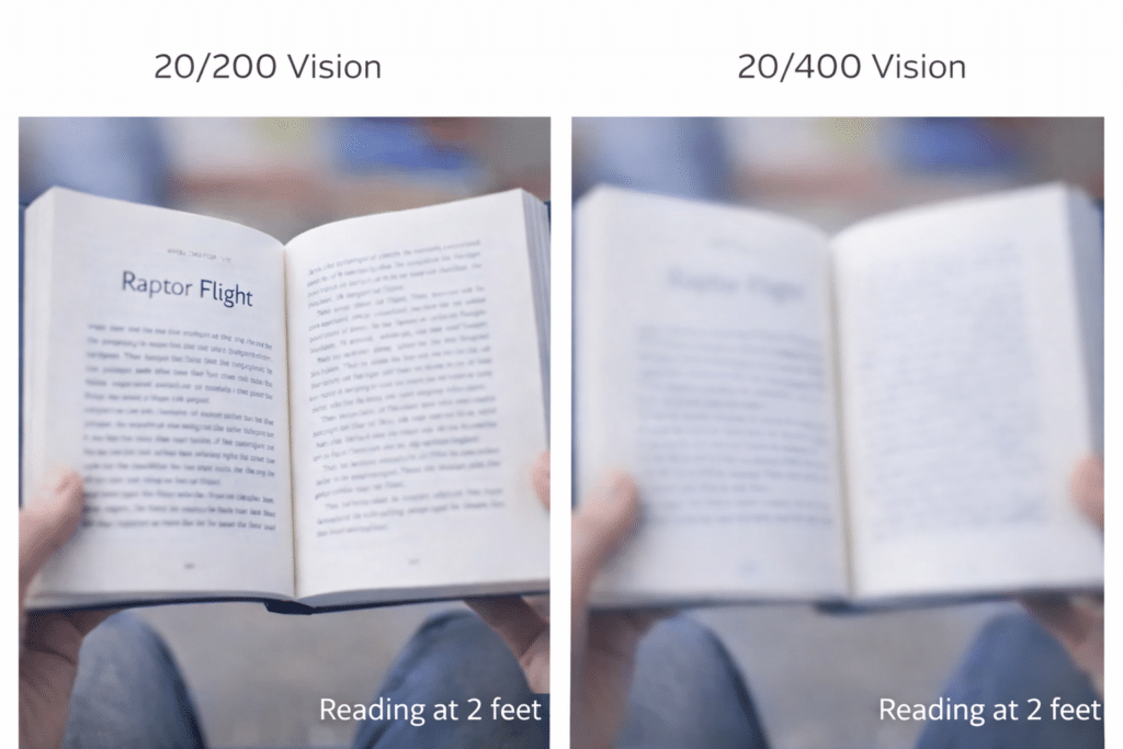What Does 20/400 Vision Look Like? Comparison of reading 20/200  and 20/400 -which is not doable-Time for Laptop and Screen reader