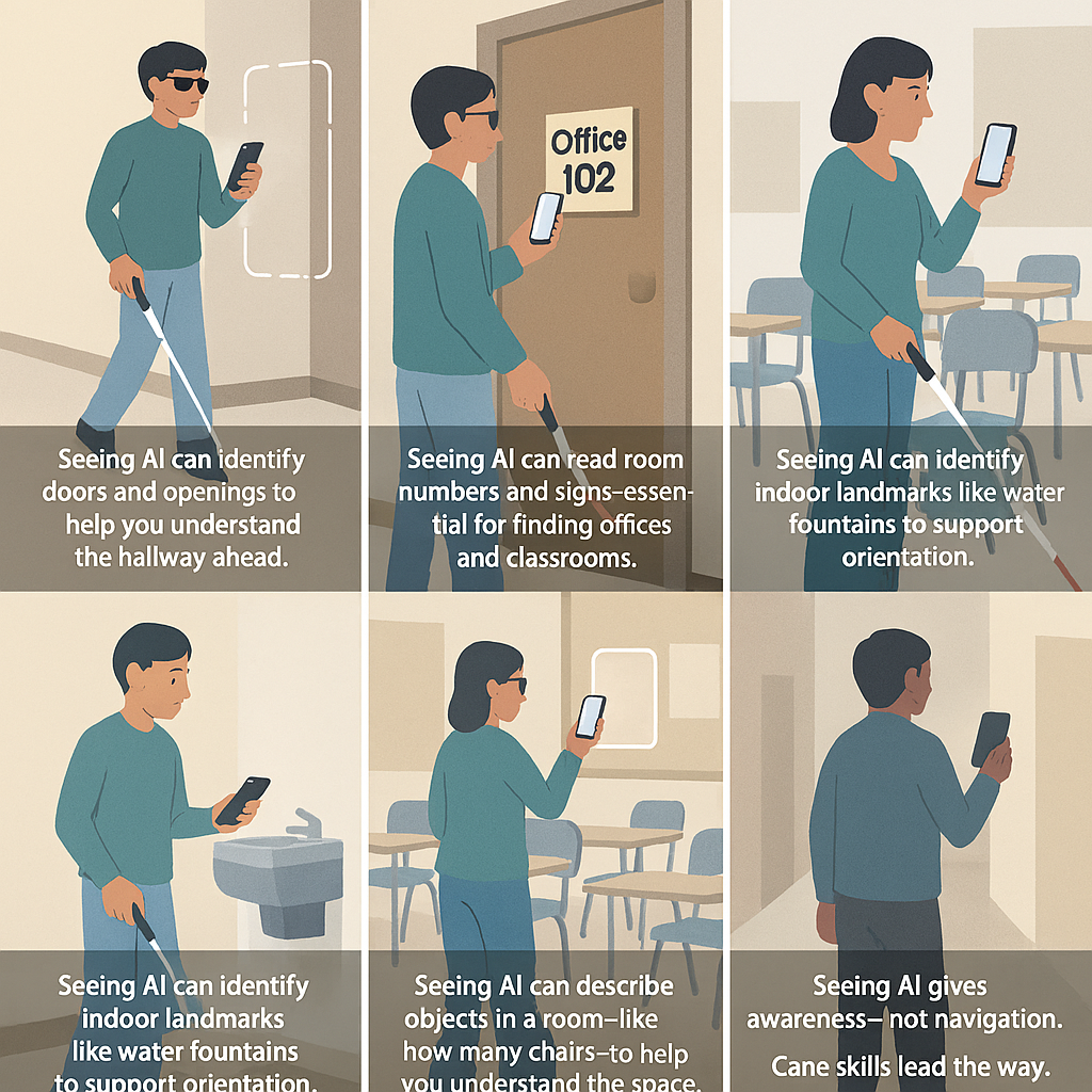 Indoor Navigation for the Blind with Seeing AI