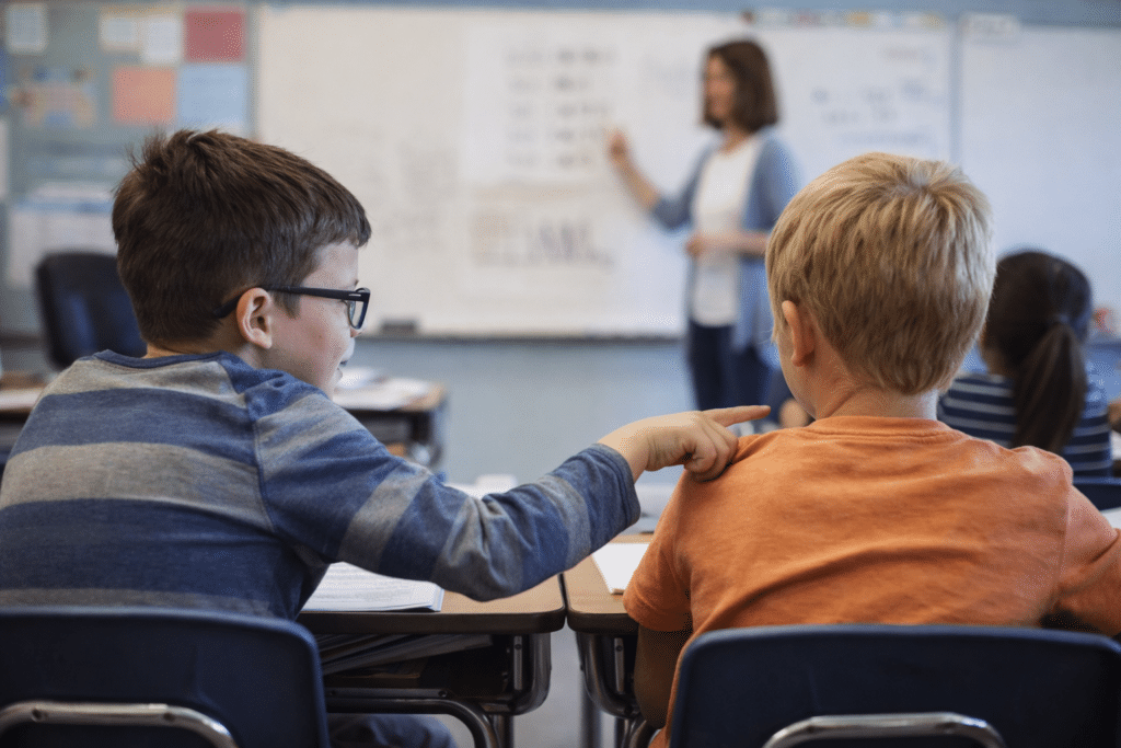 When Vision Problems Look Like Misbehavior as kid pokes another student in class to ask question