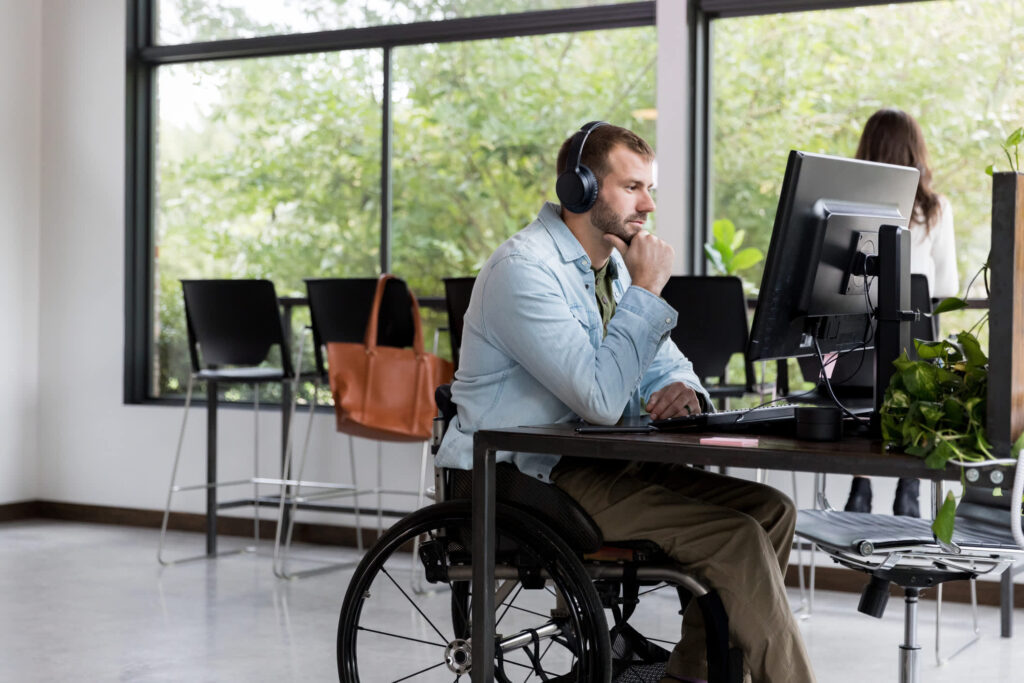 Learning new technology skills at Rehab center 