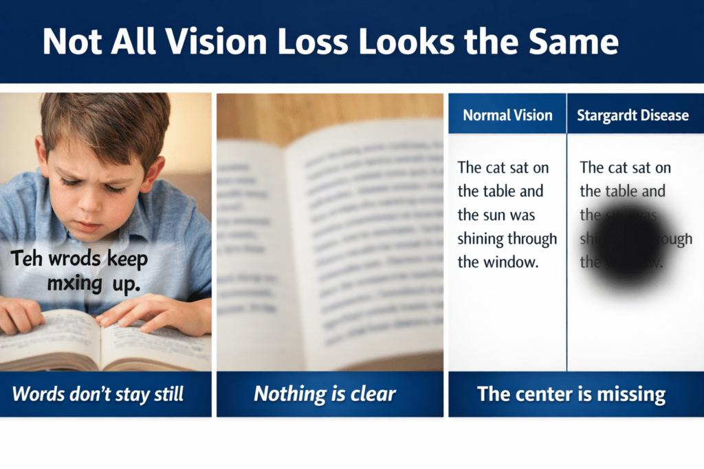 How to Read, Write, and Learn with Low Vision: How vision loss can appear