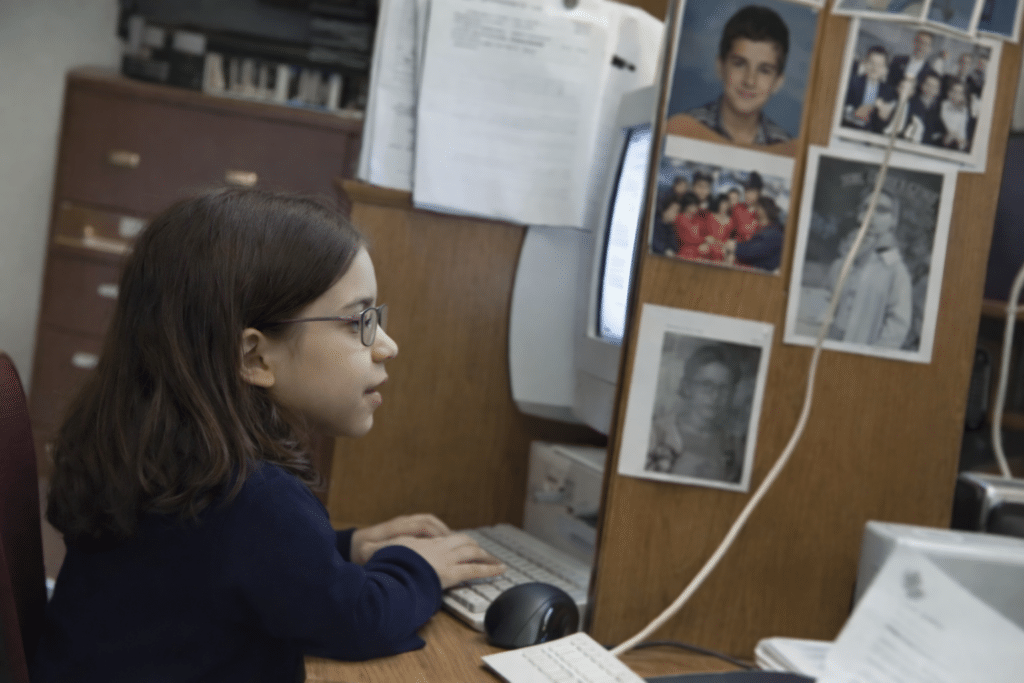 Makenzie typing fast completing work