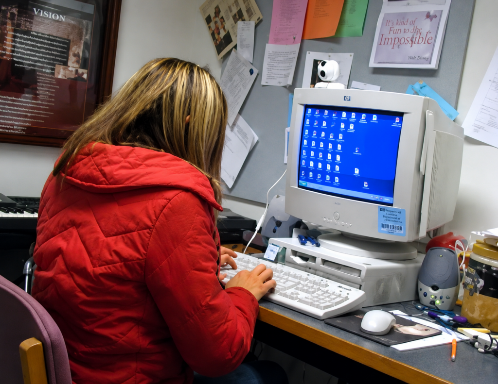 Blind Student completes Research & Writing Homework